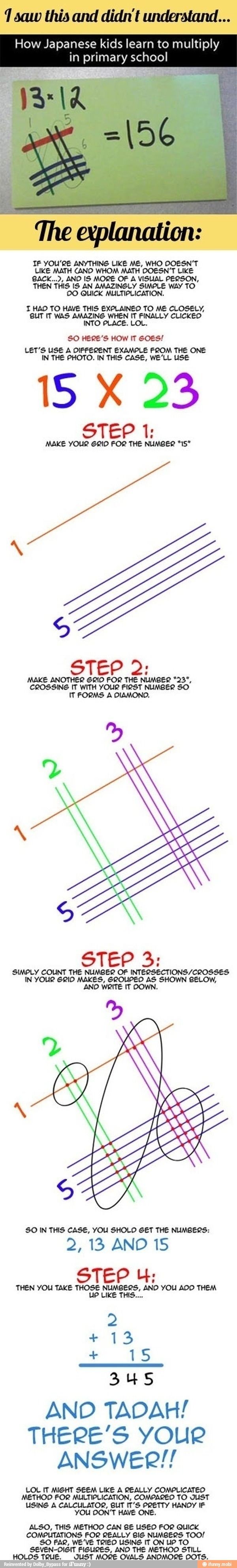 Multiplication by Japanese School students in Math