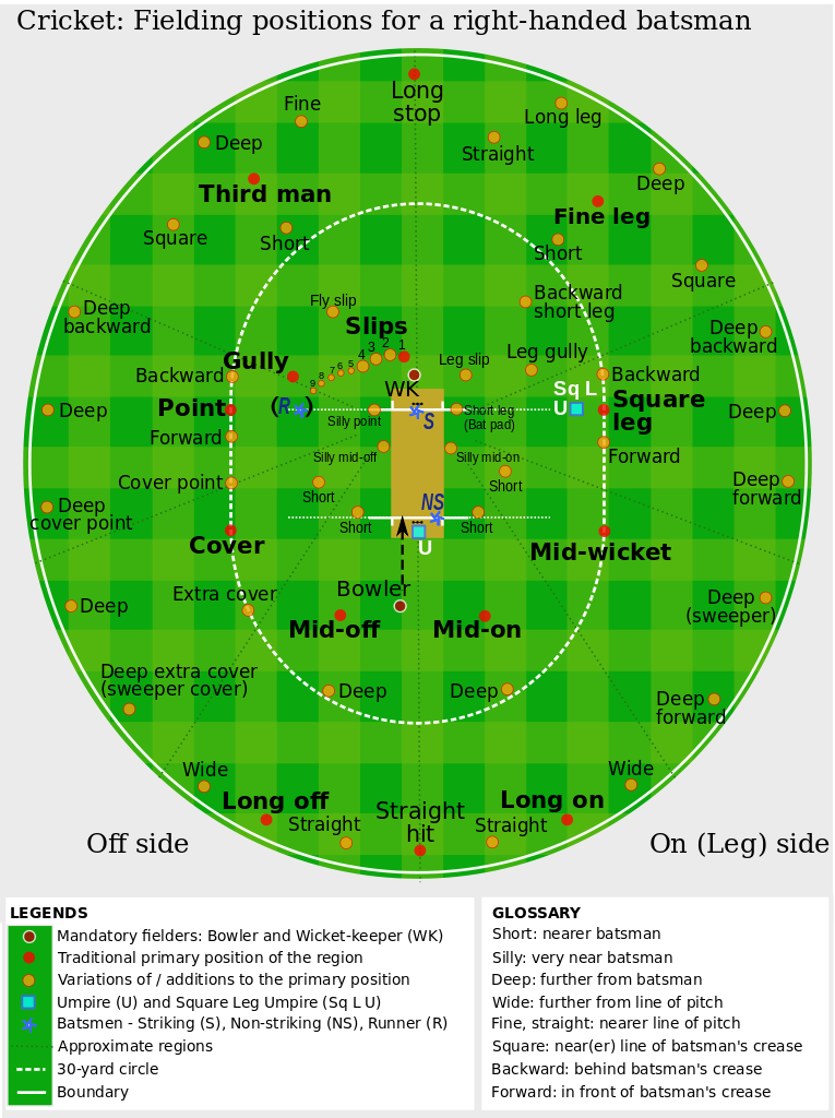Fielding Positions in Cricket Ground