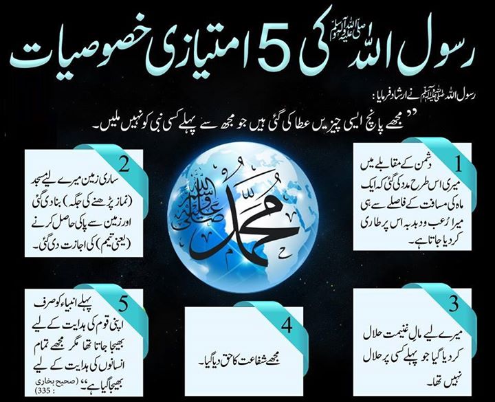 رسول اللہ ﷺ کی پانچ امتیازی خصوصیات - Five Distinctions Of Last Prophet (Peace Be Upon Him)