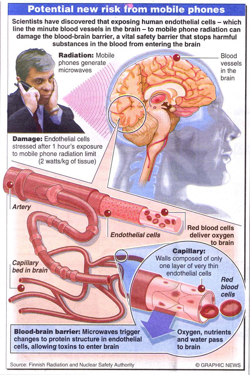 Potential risk from Mobile Phones - Always use Left Ear only