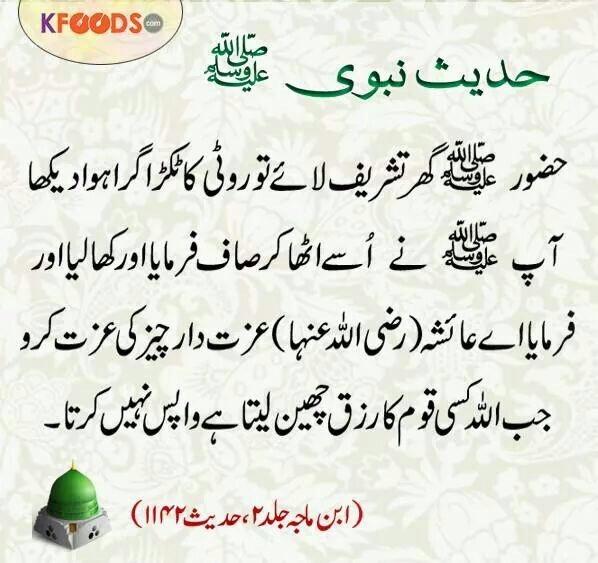 Respect of Food in Islam
