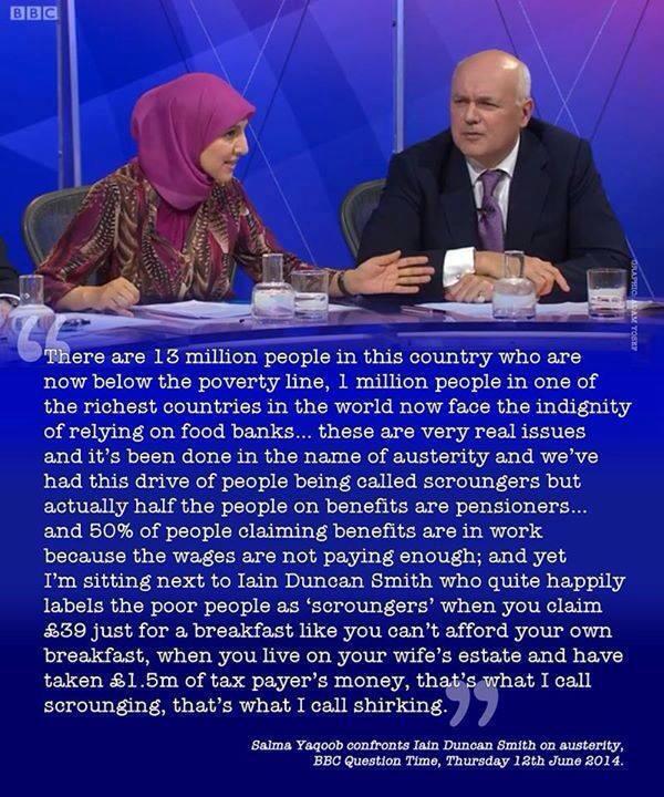 Salma Yaqoob Confronting the Office Bearer on Austerity