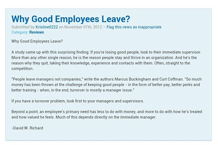 Why Good Employees Leave
