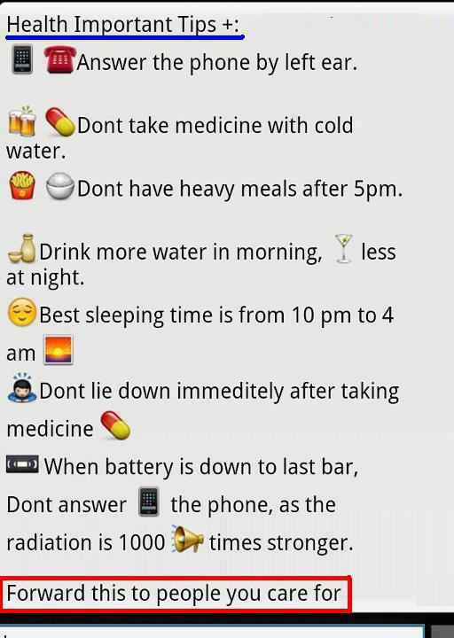 Important Health Tips