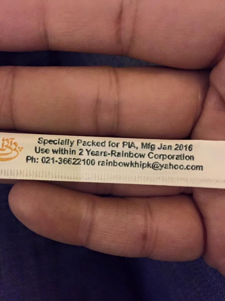 Sugar Sachet Served in PIA flight before Manufacturing