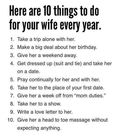 10 most demanding things your wife expect every year