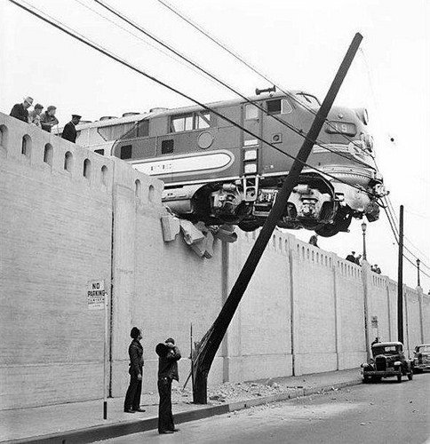 Train Engine (Locomotive) Run Off the Railway Track in California
