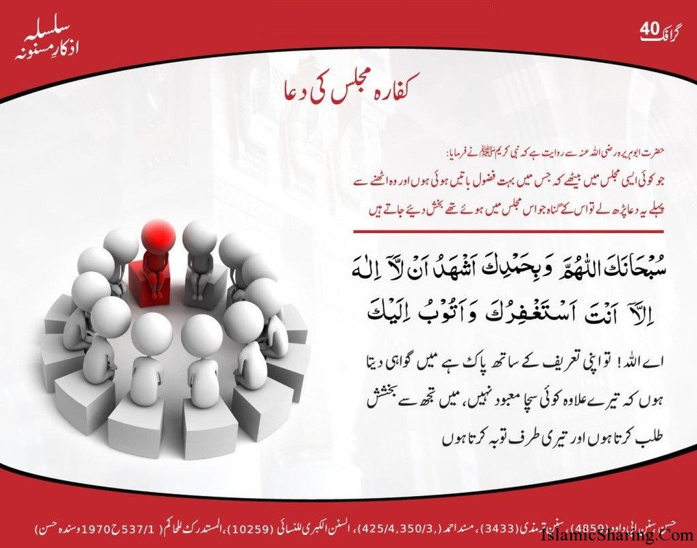 کفارہ مجلس محفل برخواست کی دعا