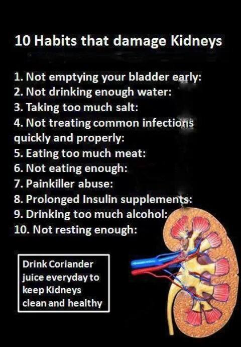 Habits May Cause of Kidney Damage