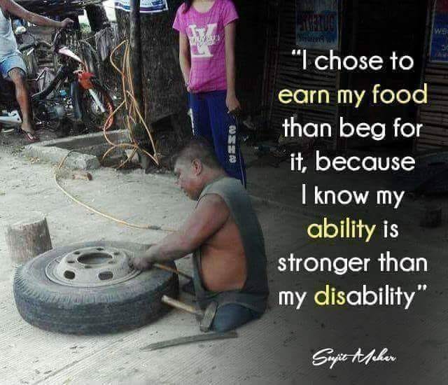 Disable man earn is a puncture fixer
