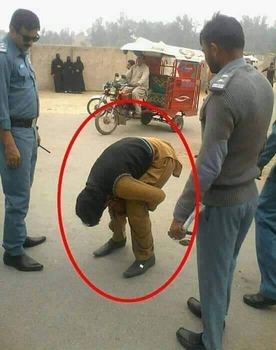 Man Humiliation on the road in public