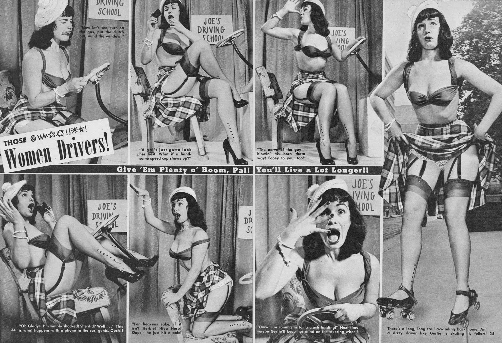 Women drivers comics in 1952