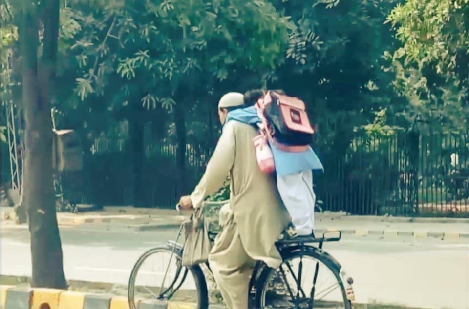 Father and Daughter Love on Bicycle