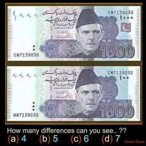 Find the difference between these Currency Bills