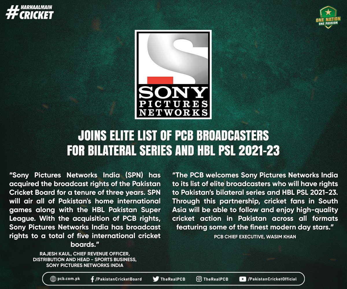 India Acquire PCB Hosted Series Rights for 3 years