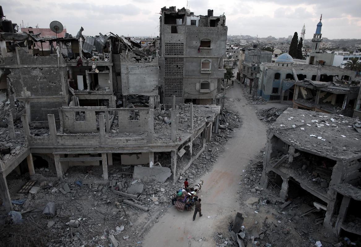 Ruined Street of Destroyed Gaza