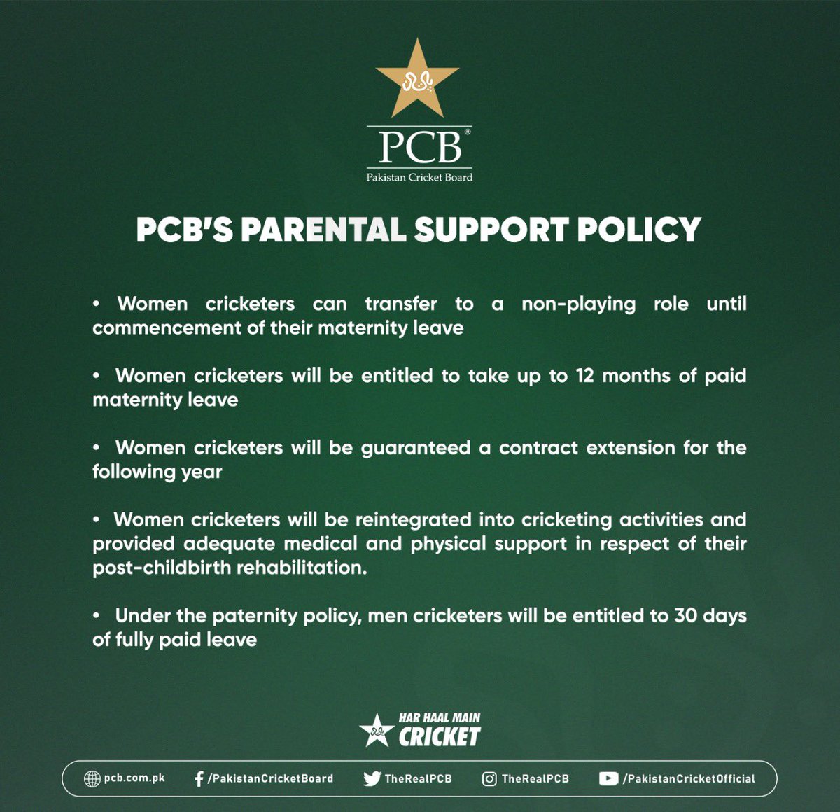 PCB's Parental Support Policy