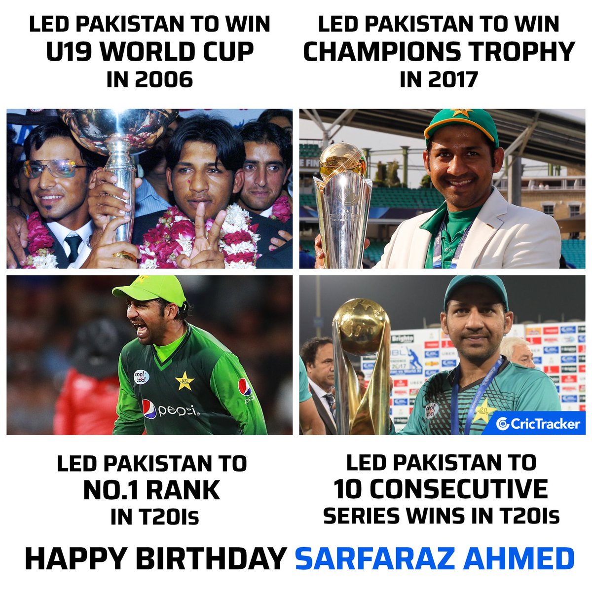 Sarfaraz Ahmed achievements as a Captain for Pakistan Cricket