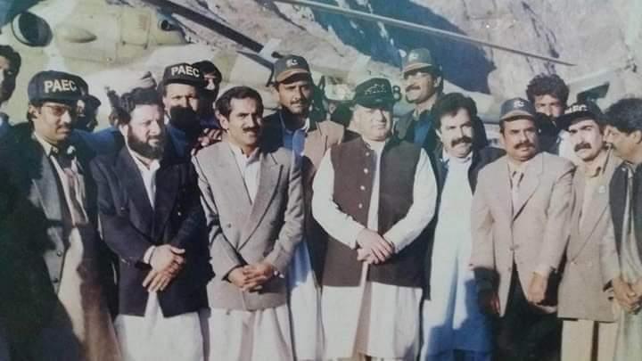 Nawaz Sharif at Nuclear Tests site visit in May 1998
