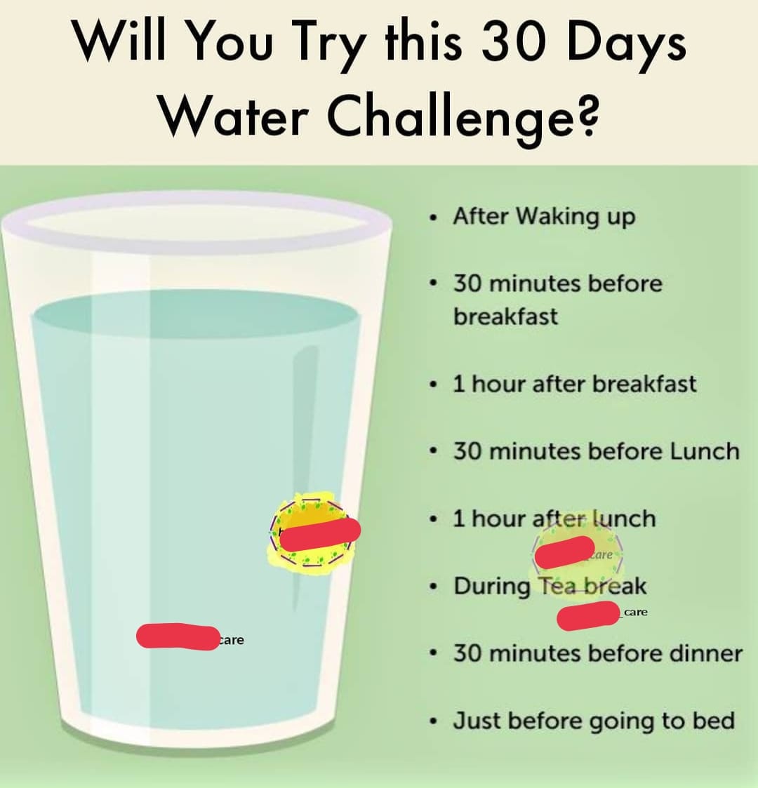 30 days water challenge - drinking routine