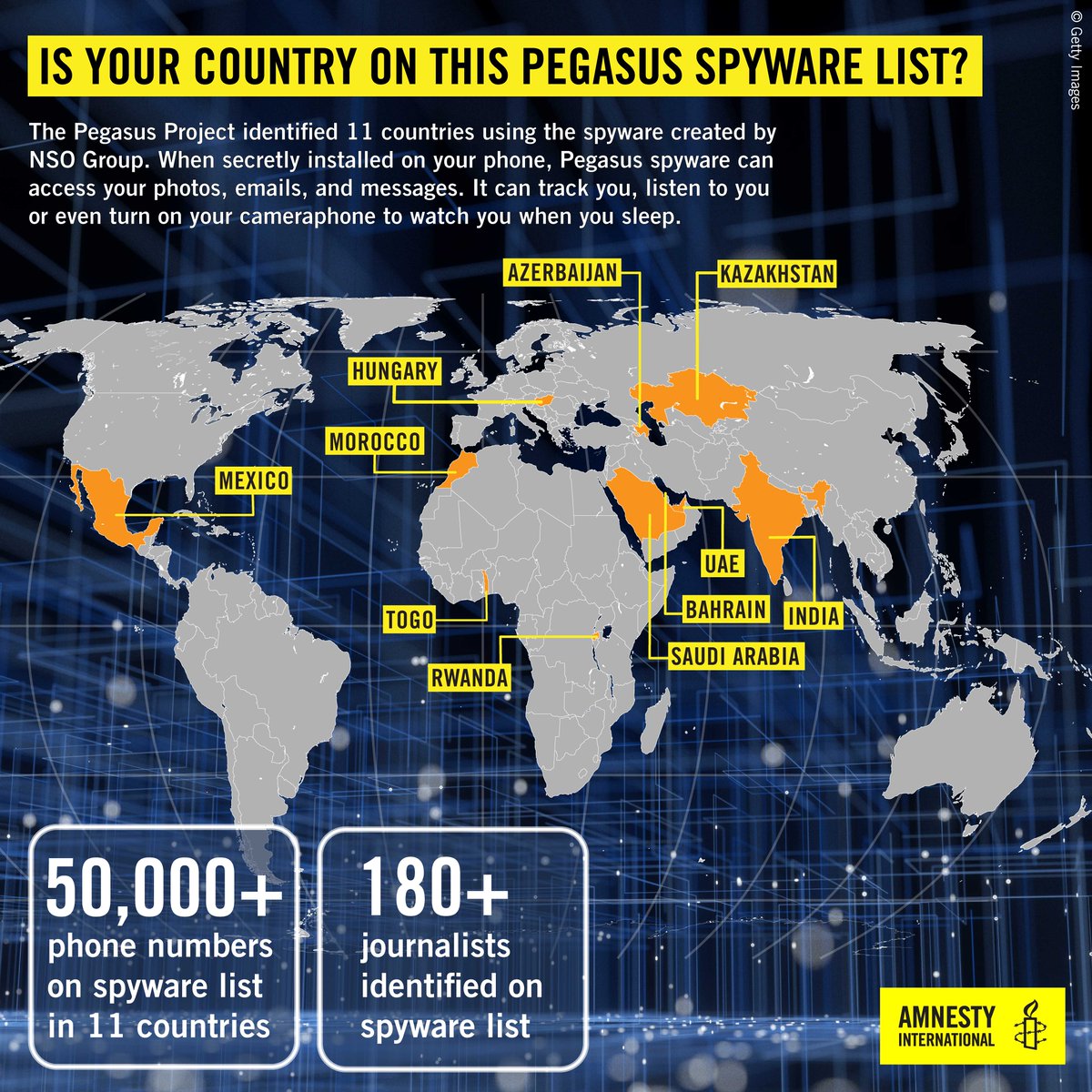 Spyware installed secretly, access photos, emails, turn on camera