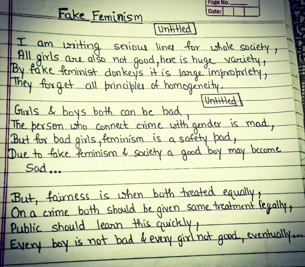 Fake feminism | an open letter for society