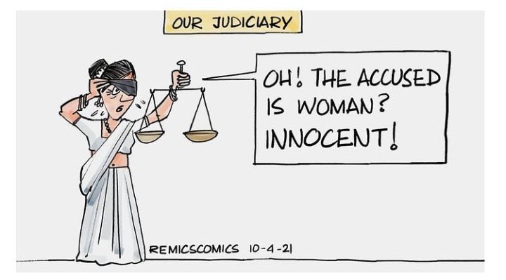 Judiciary and judicial system when accused is a woman
