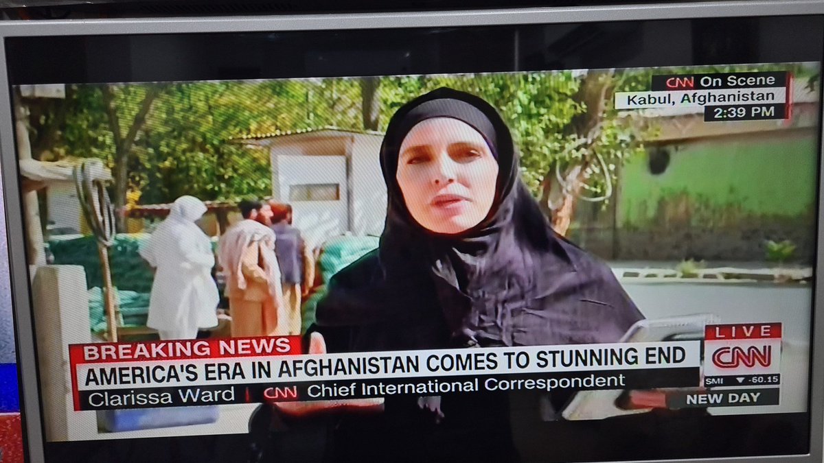 CNN female reporter in Afghanistan in Hijab as Taliban enter Kabul