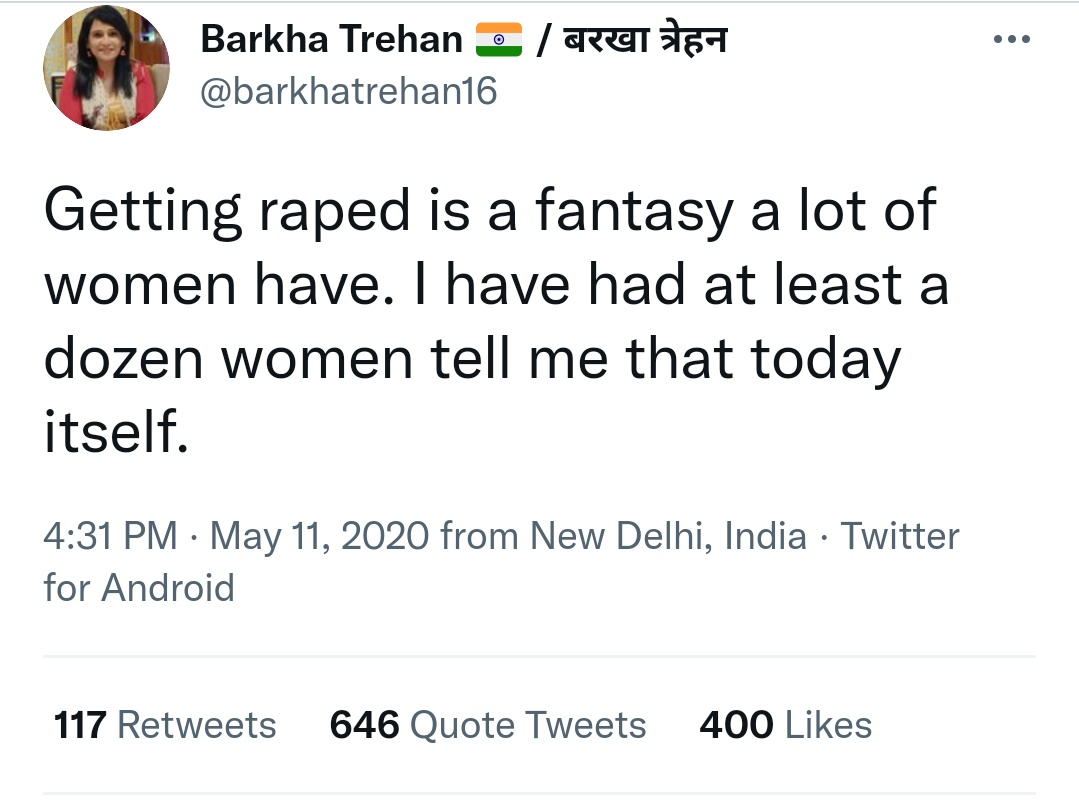 Women in support of rape, termed as fantasy