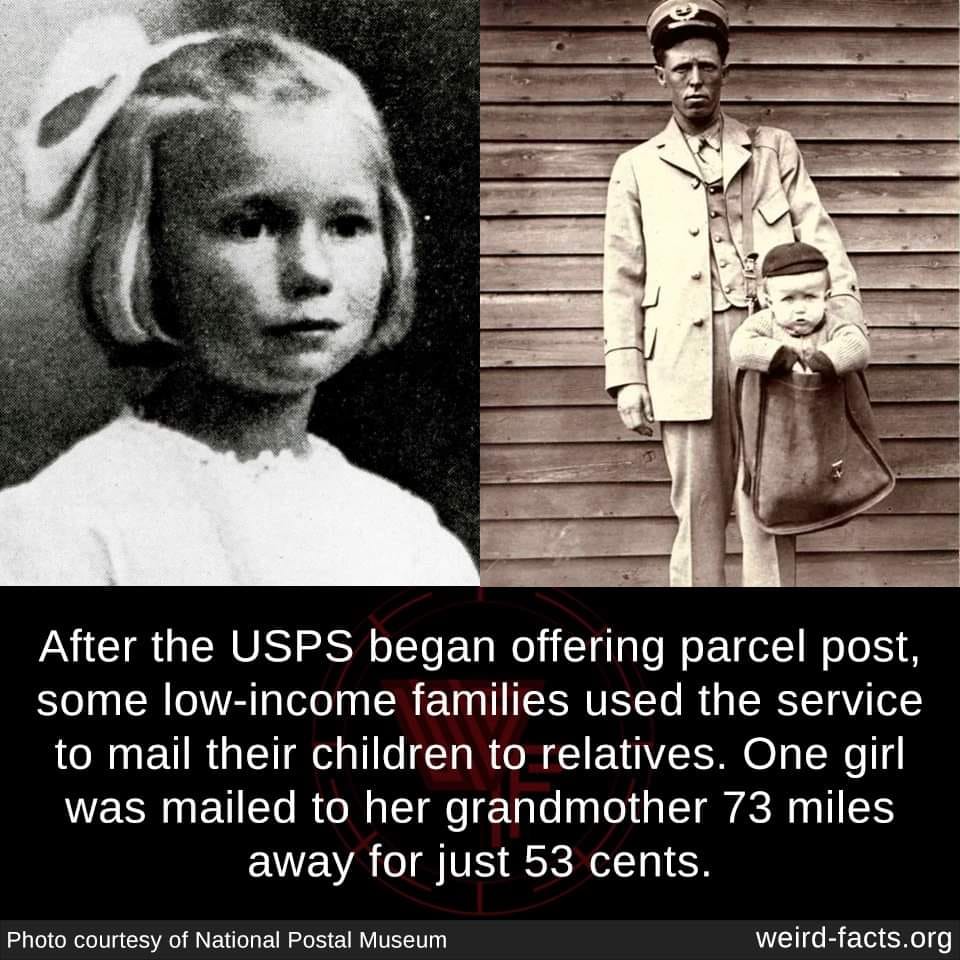 Mail children to relatives through parcel post