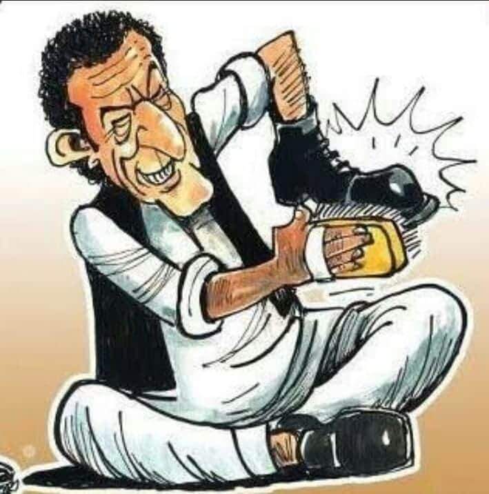 Imran Khan's political struggle - Shoe polish